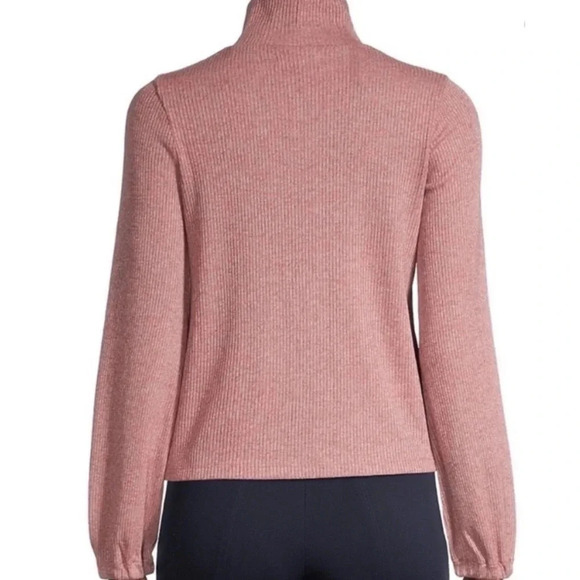 Madewell Pink Ribbed Mock Neck Sweater Size Large - Picture 2 of 9